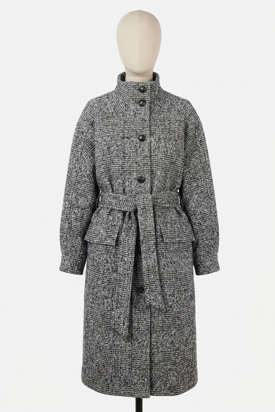 NEW THE KOOPLES wool coat with high neck in black